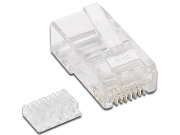 Plugs RJ-45, Cat 5e, UTP, bote con 100 piezas